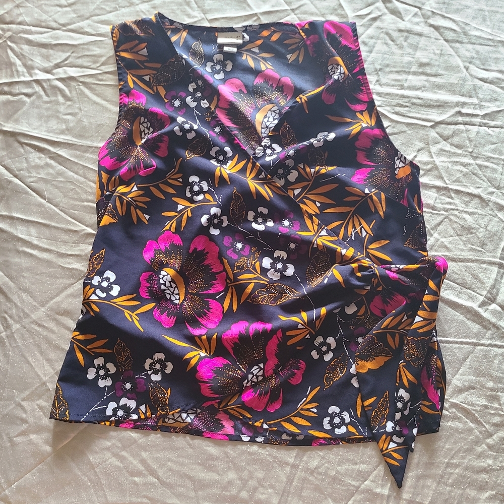 Floral Wrap Top - Picture 1 of 7